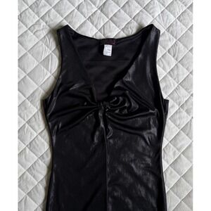 Y2K Hot Miami Styles Midi Black Bow Bodycon Little Black Dress Sz S Coquette